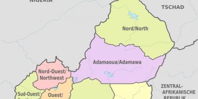 Kort over administrative Cameroun