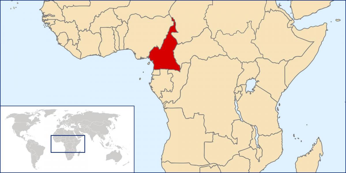 Kort over Cameroun placering