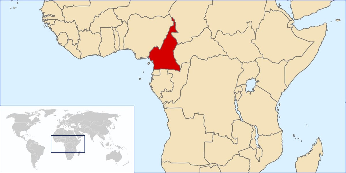Cameroun placering på verdenskortet