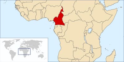 Cameroun placering på verdenskortet